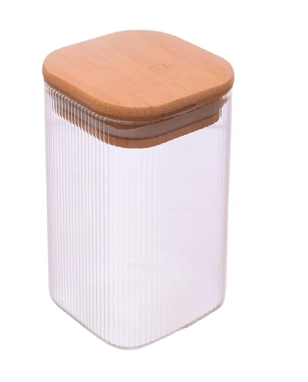 6_Pieces,_4_Inch_Tall_Small_280_ML_Fluted_Ribbed_Borosilicate_Glass_Jars_with_Airtight_Bamboo_Lids_Tea_Container_Clear_Kitchen_Storage_Jar_Small_Canister_Set,_Clear