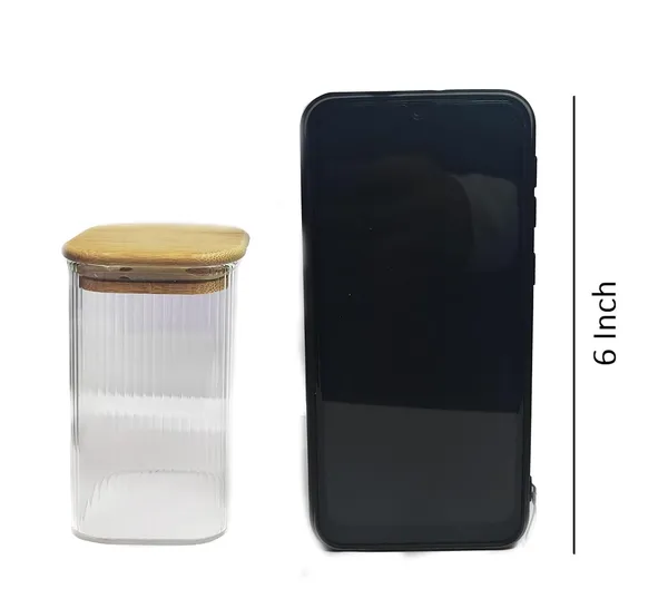 6_Pieces,_4_Inch_Tall_Small_280_ML_Fluted_Ribbed_Borosilicate_Glass_Jars_with_Airtight_Bamboo_Lids_Tea_Container_Clear_Kitchen_Storage_Jar_Small_Canister_Set,_Clear