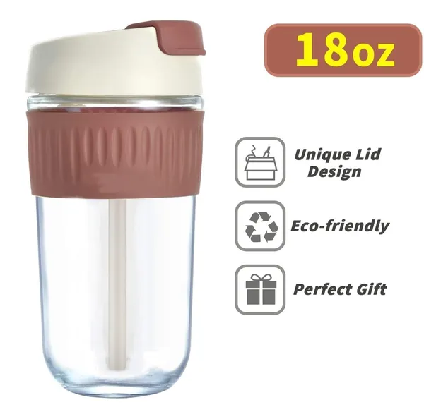 Dual_lid_Leak_Proof_Glass_Coffee_Cup_with_Straw_&_Leakproof_Lid,_Glass_Sipper_with_Silicone_Sleeve,_BPA_Free_Car_Travel_Mason_Jar_500_ML,_Brown