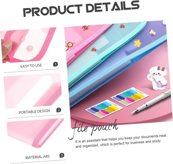Pack_of_2,_File_Folder_with_Button_Lock_and_Handle,_A4_Size_Certificates_Document_Holder_with_12_Pockets_Sections_Expandable_Folders_Gift_for_Girls,_Pink