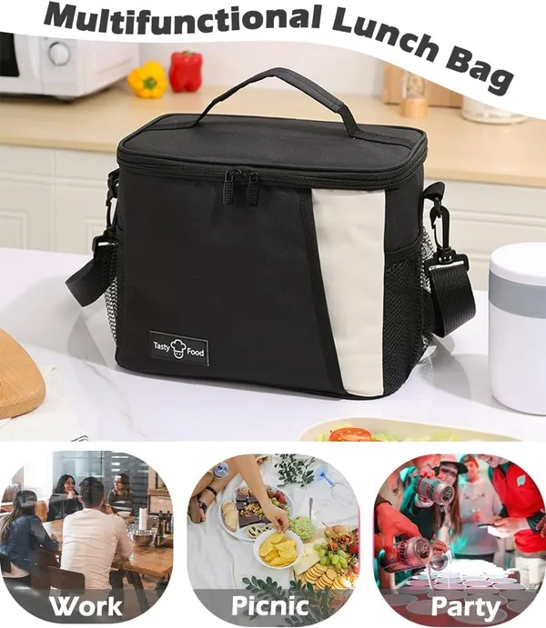 Thermal_Insulated_Meal_Lunch_Box_Bag,_Cooler_Bag_Small_Lunch_Box_for_Men_Women_Insulated_Lunch_Reusable_Lunch_Pail_Adjustable_Strap_for_Work_Office_Picnic_Beach,_Black