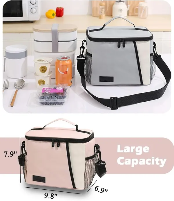 Thermal_Insulated_Meal_Lunch_Box_Bag,_Cooler_Bag_Small_Lunch_Box_for_Men_Women_Insulated_Lunch_Reusable_Lunch_Pail_Adjustable_Strap_for_Work_Office_Picnic_Beach,_Pink