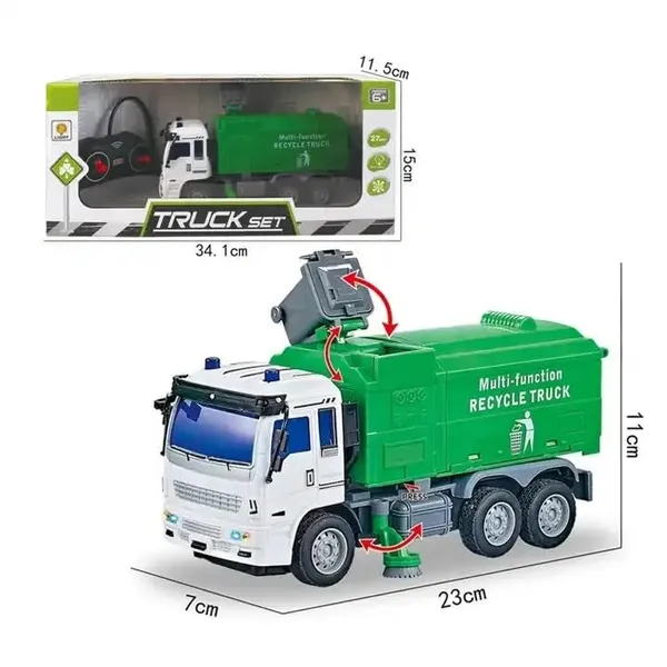 Rechargeable_Remote_Control_RC_Garbage_Trash_Dumper_Dump_Truck_4CH_Sanitation_Vehicle_Toy_Car_with_Working_Headlight_and_Detachable_Bin,_Green