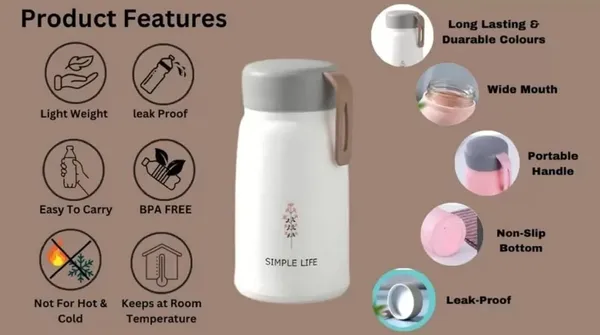 TipToe�_Pack_of_6,_Glass_Bottle_with_Thermal_PP_Covered_Heat_Proof_Leak_Proof_Bottle_Mug_for_Kids_Travel_Cup_Birthday_Return_Gift_for_Kids,_330_ML,_Multicolor
