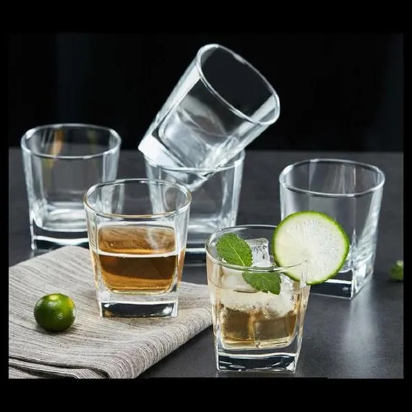 Pack_of_4,_Small_200_ML_Transparent_Water_Juice_Squaree_Glass_Drinking_Bar_Mug_Glasses_for_Scotch,_Bourbon,_Juice,Water,_Liquor_and_Cocktail_Drinks,_Clear