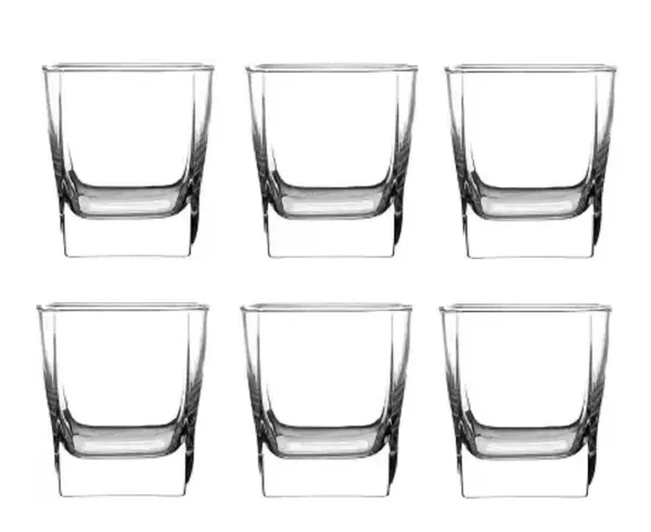 Pack_of_6,_Small_200_ML_Transparent_Water_Juice_Squaree_Glass_Drinking_Bar_Mug_Glasses_for_Scotch,_Bourbon,_Juice,Water,_Liquor_and_Cocktail_Drinks,_Clear