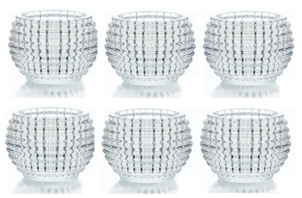 TipToe�_Set_of_6,_Decorative_Round_Crystal_Glass_Votive_Candle_Holders_for_Home_Decoration_Tealight_Holders_Exquisite_Crystal_Diya_for_Diwali_Wedding_Party_Decor,_Clear