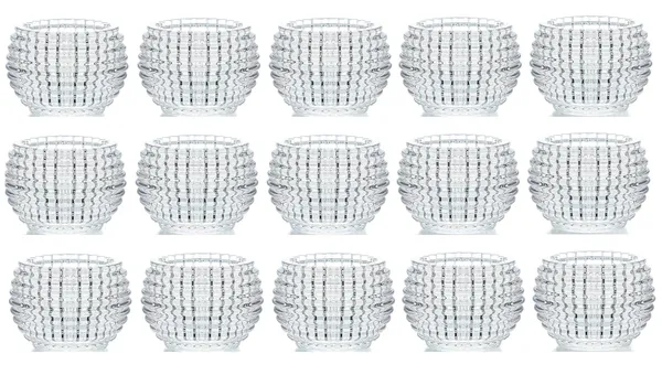 TipToe�_Set_of_15,_Decorative_Round_Crystal_Glass_Votive_Candle_Holders_for_Home_Decoration_Tealight_Holders_Exquisite_Crystal_Diya_for_Diwali_Wedding_Party_Decor,_Clear