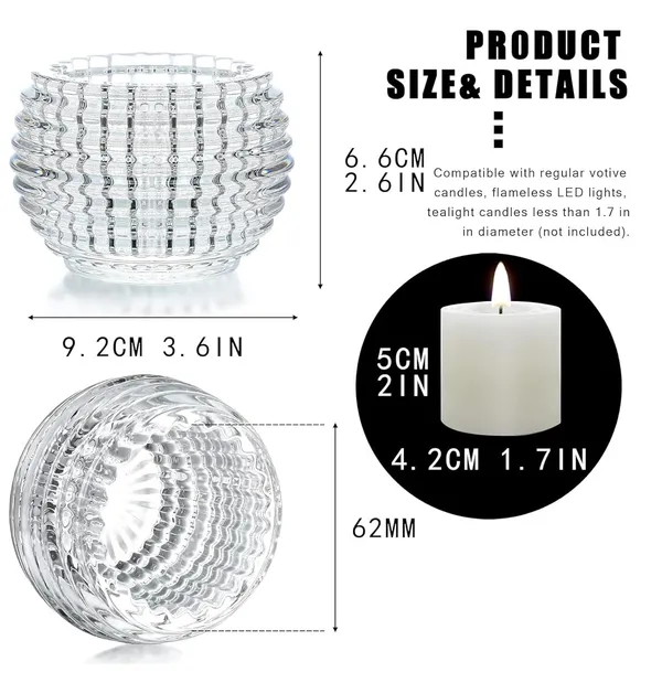 Pack_of_2,_Decorative_Round_Crystal_Glass_Votive_Candle_Holders_for_Home_Decoration_Tealight_Holders_Exquisite_Crystal_Diya_for_Mandir_Home_Temple,_Diwali_Wedding_Party_Decor,_Clear