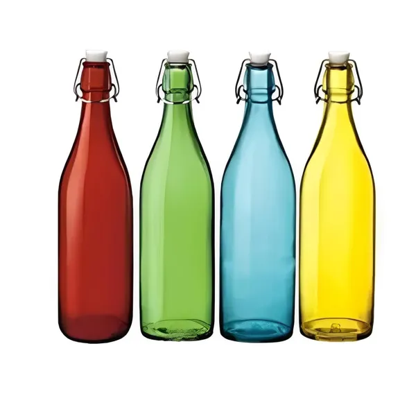 4_Pieces_Glass_water_Bottle_with_AirTight_Flip_Cap_Colorful_Refrigerator_Fridge_Safe_Glass_Water_Bottles_For_home_Office_Restaurants_1_Litre,_Multicolor