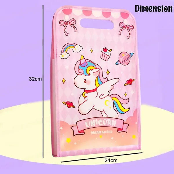 Cute_Unicorn_Theme_A4_Size_File_Folder_with_Button_Lock_and_Handle,_Certificates_Document_Holder_with_12_Pockets_Sections_Expandable_Folders_Gift_for_Girls_(Pack_of_1),_Pink