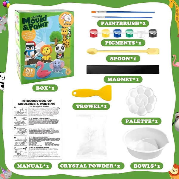 DIY_Mould_and_Paint_Craft_kit_-_Forest_Jungle_Animal_Theme_Make_Your_own_Fridge_Magnet_Set_with_Palette_&_Mold,_Painting_Art_&_Craft_Set_-_Gift_Toys_for_Boys_&_Girls