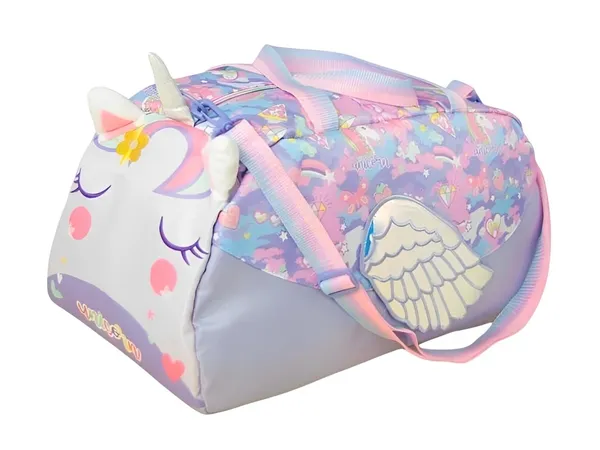 Unicorn_Theme_3D_Designer_Duffel_Handbag_&_Shoulder_Bag,_Weekender_Overnight_Bag,_Kids_&_Teenagers_Swimming_Duffle_Bag,_Large_-_18_x_8.4_x_9.4_Inches,_Purple