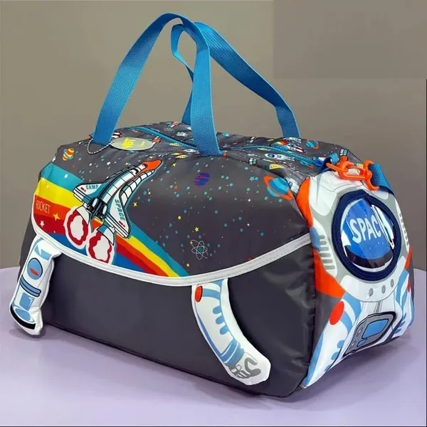 Space_Astronaut_Theme_Designer_Duffel_Handbag_&_Shoulder_Bag,_Weekender_Overnight_Bag,_Kids_&_Teenagers_Swimming_Duffle_Bag,_Large_-_18_x_8.4_x_9.4_Inches,_Blue