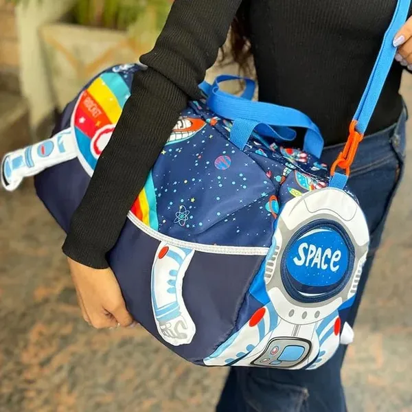 Space_Astronaut_Theme_Designer_Duffel_Handbag_&_Shoulder_Bag,_Weekender_Overnight_Bag,_Kids_&_Teenagers_Swimming_Duffle_Bag,_Large_-_18_x_8.4_x_9.4_Inches,_Blue
