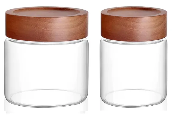 Pack_of_2,_550_ML_&_350_ML_Airtight_Borosilicate_Glass_Kitchen_Storage_Round_Jars_Container_With_Wooden_Air_Tight_Scew-on_Lid_Cookie_Jar,_Clear