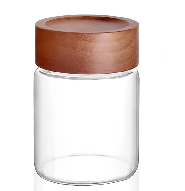 350_ML_Airtight_Borosilicate_Glass_Kitchen_Storage_Round_Jars_Container_With_Wooden_Air_Tight_Scew-on_Lid_Jar_Canister_Set,_1_Piece