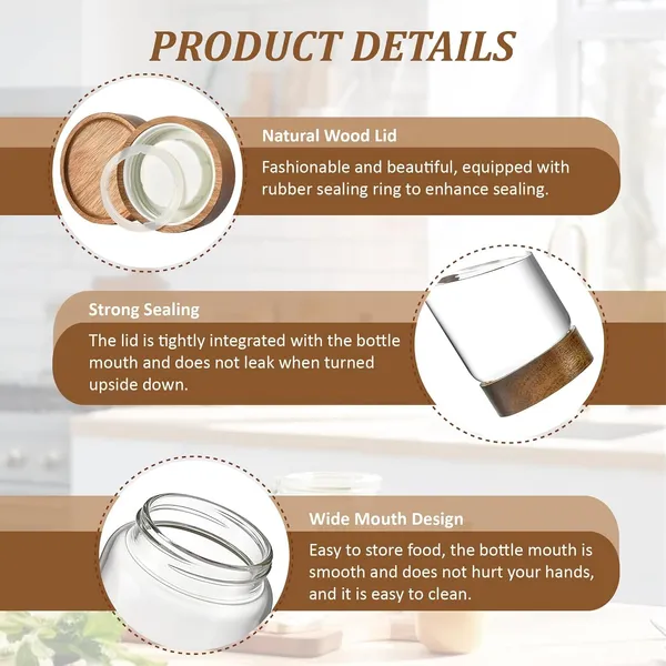 850_ML_Airtight_Borosilicate_Glass_Kitchen_Storage_Round_Jars_Container_With_Screw_On_Wooden_Air_Tight_Lid,_Cookie_Jar_Canister_Set,_4_Pieces