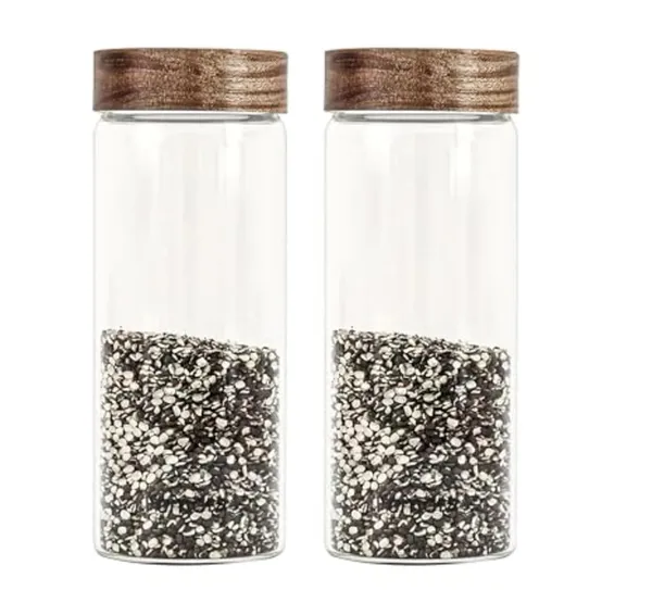 Pack_of_2,_400_ML_Sleek_Borosilicate_Glass_Kitchen_Storage_Round_Container_6_Inch_Glass_Airtight_Cereal_Tea_Coffee_Jars_With_Screw_On_Wooden_Air_Tight_Lid,_Canister_Set