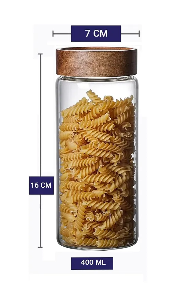 400_ML_Sleek_Borosilicate_Glass_Kitchen_Storage_Round_Container_6_Inch_Glass_Airtight_Cereal_Tea_Coffee_Jars_With_Screw_On_Wooden_Air_Tight_Lid,_Canister_Set,_1_Piece