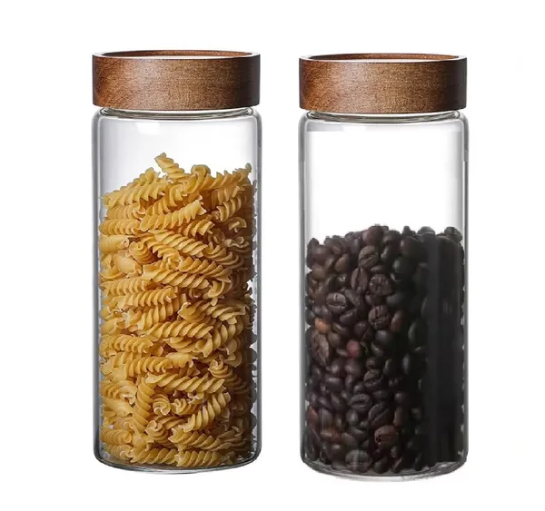 Pack_of_3,_400_ML_Sleek_Borosilicate_Glass_Kitchen_Storage_Round_Container_6_Inch_Glass_Airtight_Cereal_Tea_Coffee_Jars_With_Screw_On_Wooden_Air_Tight_Lid,_Canister_Set