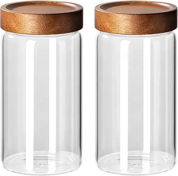 Pack_of_3,_600_ML_Borosilicate_Glass_Kitchen_Storage_Round_Container_6_Inch_Glass_Airtight_Cereal_Tea_Coffee_Jars_With_Screw_On_Wooden_Air_Tight_Lid,_Canister_Set