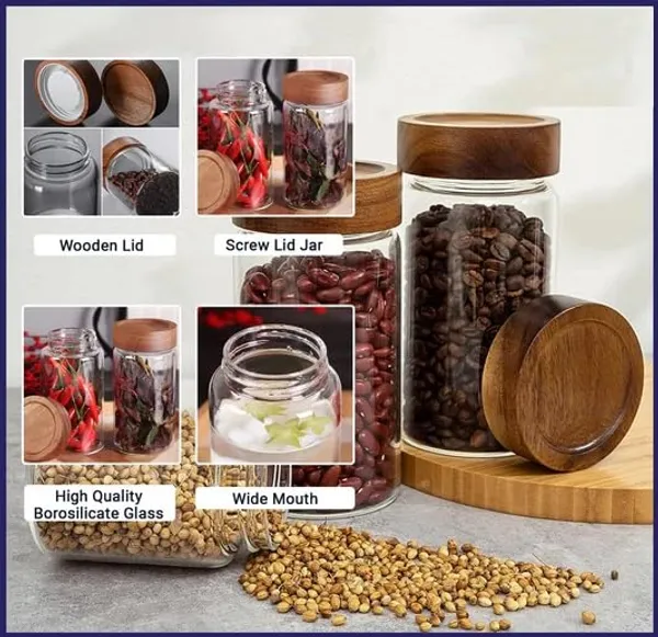 Pack_of_3,_600_ML_Borosilicate_Glass_Kitchen_Storage_Round_Container_6_Inch_Glass_Airtight_Cereal_Tea_Coffee_Jars_With_Screw_On_Wooden_Air_Tight_Lid,_Canister_Set