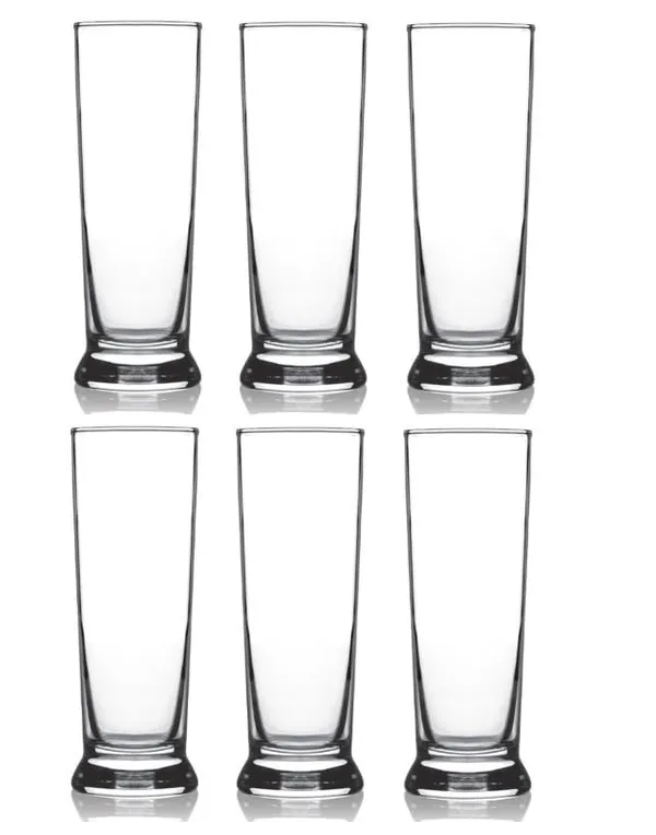 6_Pieces,_330_ML_Footed_Pilsner_Beer_Margarita_LIT_Glasses-_Tall_Mojito_Tumblers_for_Cold_Drinks_Juice_Smoothie_Milkshake_Dessert_Footed_Slushy_Mug,_Clear