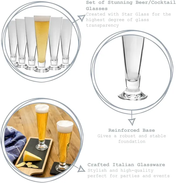 Pack_of_6,_Footed_Pilsner_Beer_Margarita_Glasses-_Tall_Mojito_Tumblers_for_Cold_Drinks_Juice_Smoothie_Milkshake_Dessert_Footed_Slushy_Mug,_410_ML_Clear