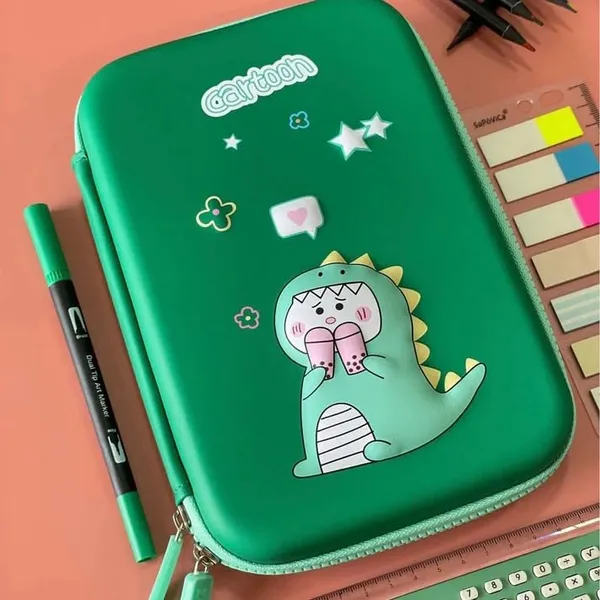 Cartoon_Dinosaur_Eva_3D_Hardtop_Large_Capacity_Pencil_Case_with_Compartments,_School_Pouch_Premium_Stylish_Stationary_Box,_Girls_Boys_Pen_Pouch,_Green