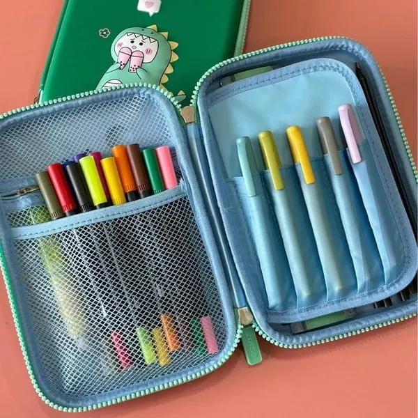 Cartoon_Dinosaur_Eva_3D_Hardtop_Large_Capacity_Pencil_Case_with_Compartments,_School_Pouch_Premium_Stylish_Stationary_Box,_Girls_Boys_Pen_Pouch,_Green