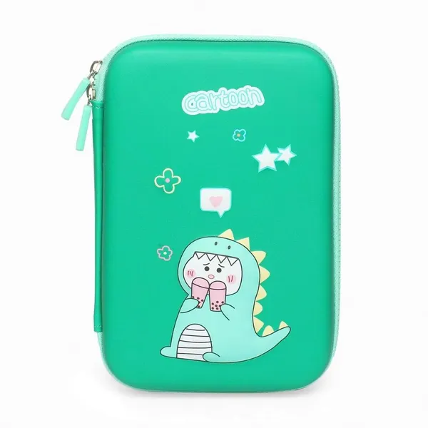Cartoon_Dinosaur_Eva_3D_Hardtop_Large_Capacity_Pencil_Case_with_Compartments,_School_Pouch_Premium_Stylish_Stationary_Box,_Girls_Boys_Pen_Pouch,_Green