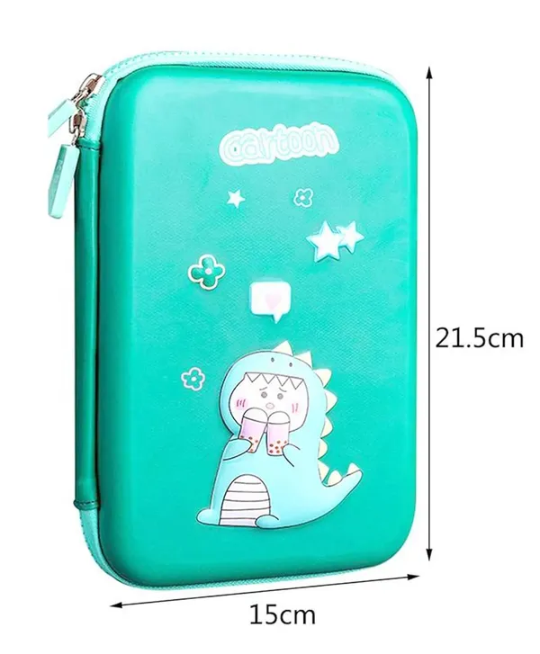 Cartoon_Dinosaur_Eva_3D_Hardtop_Large_Capacity_Pencil_Case_with_Compartments,_School_Pouch_Premium_Stylish_Stationary_Box,_Girls_Boys_Pen_Pouch,_Green