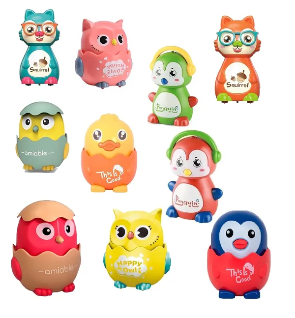 TipToe�_Combo_Pack_of_10_Pieces,_Cute_Press_&_Release_Sliding_Mini_Cartoon_Cars_Inertia_Press_Run_Slide_Wind_Up_Toys_Birthday_Return_Gift_for_Toddler_Boy_Girls,_Assorted_Character