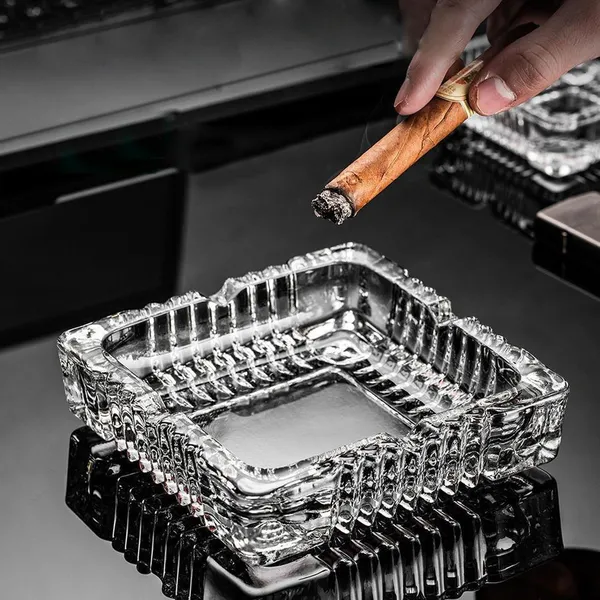 6_Inches_Square_Shaped_Designer_Glass_Ash_tray,_Cigarettes_Ash_Tray,_Tabletop_Ashtray_for_Home,_Office_and_Hote_Candy_Fruit_Tray,_Table_D�cor_Tray,_15_CM,_Clear