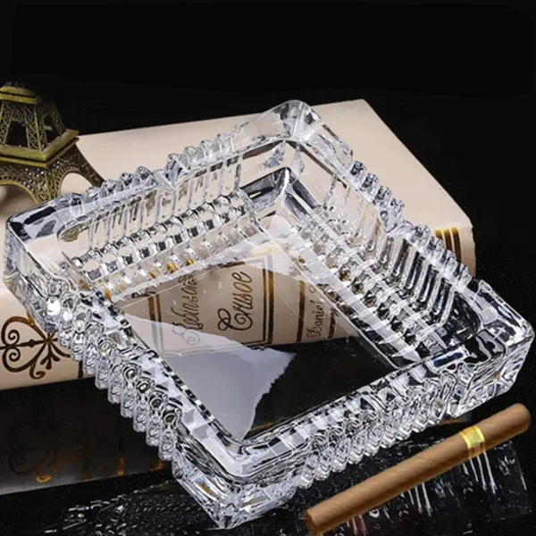 6_Inches_Square_Shaped_Designer_Glass_Ash_tray,_Cigarettes_Ash_Tray,_Tabletop_Ashtray_for_Home,_Office_and_Hote_Candy_Fruit_Tray,_Table_D�cor_Tray,_15_CM,_Clear