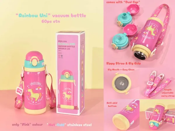 Cute_Unicorn_Theme_Hot_&_Cold_Vacuum_Insulated_Water_Bottle_for_Kids,_Double_Wall_Water_Bottle_with_Dual_Sipper_and_Wide_Mouth_lid_School_Bottle_for_Childrens_Girls,_Pink