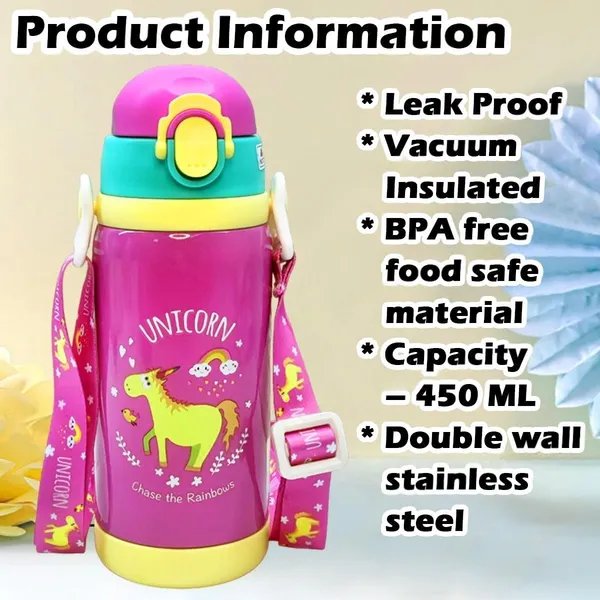 Cute_Unicorn_Theme_Hot_&_Cold_Vacuum_Insulated_Water_Bottle_for_Kids,_Double_Wall_Water_Bottle_with_Dual_Sipper_and_Wide_Mouth_lid_School_Bottle_for_Childrens_Girls,_Pink