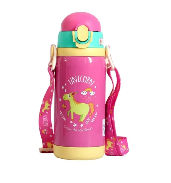 Cute_Unicorn_Theme_Hot_&_Cold_Vacuum_Insulated_Water_Bottle_for_Kids,_Double_Wall_Water_Bottle_with_Dual_Sipper_and_Wide_Mouth_lid_School_Bottle_for_Childrens_Girls,_Pink
