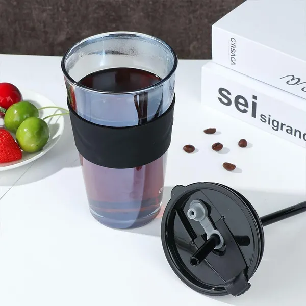 450_ML_Glass_Sipper_Coffee_Tumbler_Sipper_Cup_with_Leather_Grip,_Dual_Drinking_Airtight_Lid_for_Hot_and_Cold_Beverages_Travel_Mug,_Black