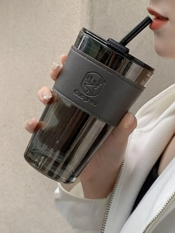 450_ML_Glass_Sipper_Coffee_Tumbler_Sipper_Cup_with_Leather_Grip,_Dual_Drinking_Airtight_Lid_for_Hot_and_Cold_Beverages_Travel_Mug,_Black