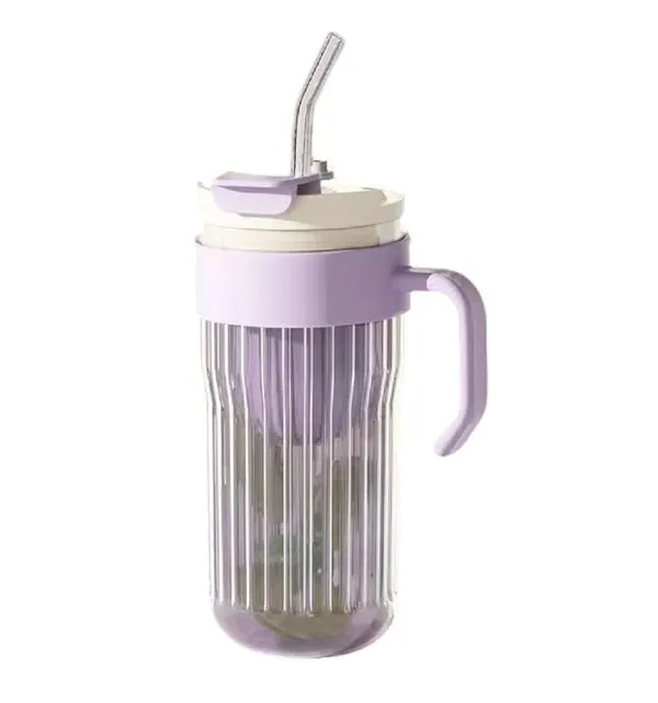 Pack_of_1,_Flutted_Glasses_Tumbler_Mug_with_Infuser_Lid_Straw_and_Handle,_Leak_Proof_2_in_1_Travel_Sipper_Mugs_for_Detox_Water,_Juice_Mocktails_Hot_Cold_Drink_Cup,_550ML,_Purple