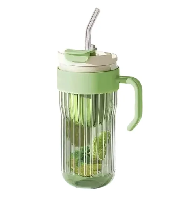 Pack_of_1,_Flutted_Glasses_Tumbler_Mug_with_Infuser_Lid_Straw_and_Handle,_Leak_Proof_2_in_1_Travel_Sipper_Mugs_for_Detox_Water,_Juice_Mocktails_Hot_Cold_Drink_Cup,_550ML,_Green