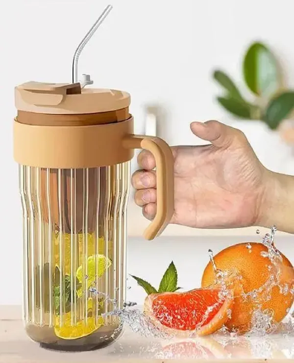 Pack_of_1,_Flutted_Glasses_Tumbler_Mug_with_Infuser_Lid_Straw_and_Handle,_Leak_Proof_2_in_1_Travel_Sipper_Mugs_for_Detox_Water,_Juice_Mocktails_Hot_Cold_Drink_Cup,_550ML,_Brown