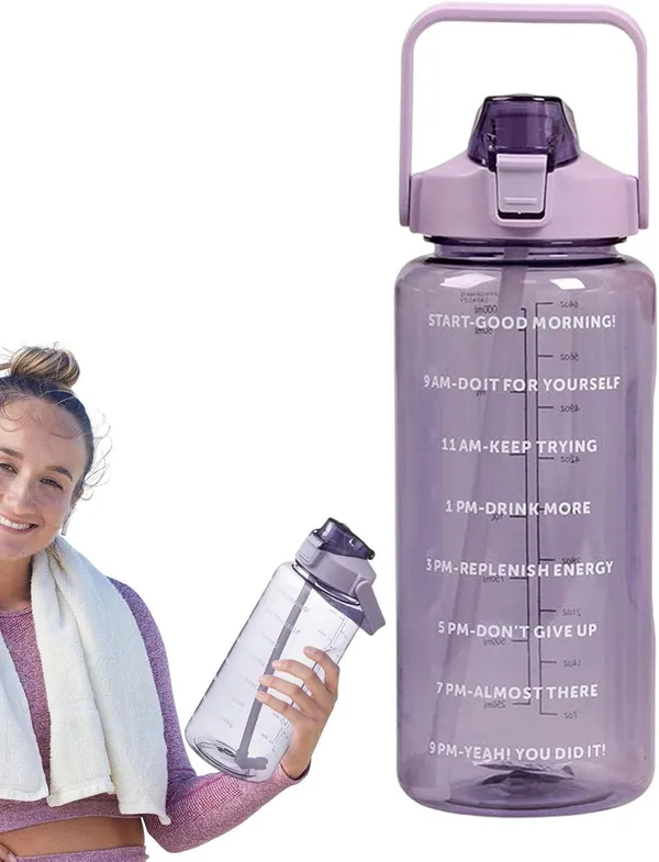 2_Litre_Gym_Sports_Water_Bottle_Leakproof_Motivational_Time_Marking_Fitness_Bottle_with,_Large_Capacity_Gallon_Bottles_with_Straw,_2000_ML,_Purple