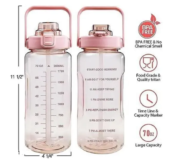 2_Litre_Gym_Sports_Water_Bottle_Leakproof_Motivational_Time_Marking_Fitness_Bottle_with,_Large_Capacity_Gallon_Bottles_with_Straw,_2000_ML,_Pink
