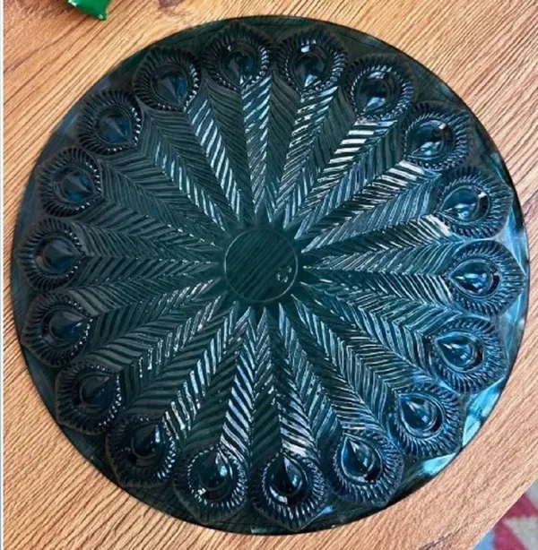 Pack_of_3,_7.5_Inch_Platter_Serving_Saucer_Dish_Blue_Peacock_Feather_Theme_Quarter_Plate