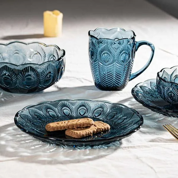 Pack_of_3,_7.5_Inch_Platter_Serving_Saucer_Dish_Blue_Peacock_Feather_Theme_Quarter_Plate