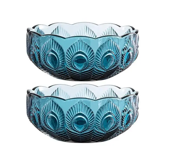 Pack_of_2,_650_ML_Peacock_Feather_Theme_Blue_Colored_Glass_Serving_Salad_Fruit_Vegetable_Noodle_Bowl_Set