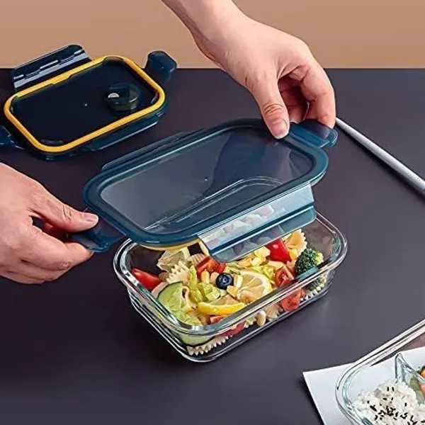 640_ML_Rectangular_Microwave_Oven_Safe_Borosilicate_Glass_Container_with_Airtight_Leakproof_Lid_Freezer_Safe_Bowl,_Blue
